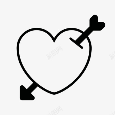 红心心形丘比特情人节关系图标图标