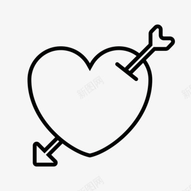 心形丘比特爱情之箭关系图标图标