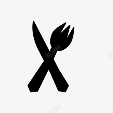 厨房用具采购产品刀叉刀叉金属图标图标