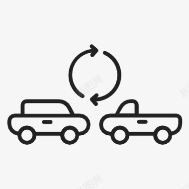 汽车交易汽车置换转换图标图标