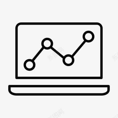 简洁坐标标识折线图统计报表图标图标