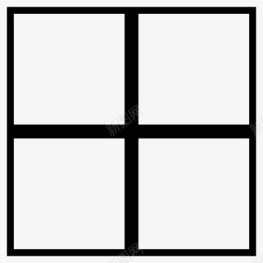 基本窗户对称方形图标图标