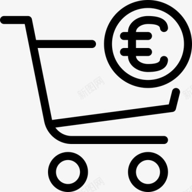 欧元图标购物车零售货币图标图标