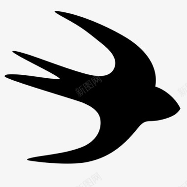 燕子黑色向前图标图标