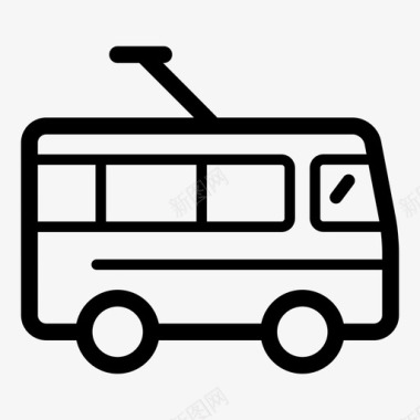 通勤无轨电车车辆公交图标图标