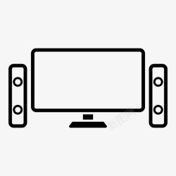 大屏幕系统电视扬声器音响系统图标高清图片