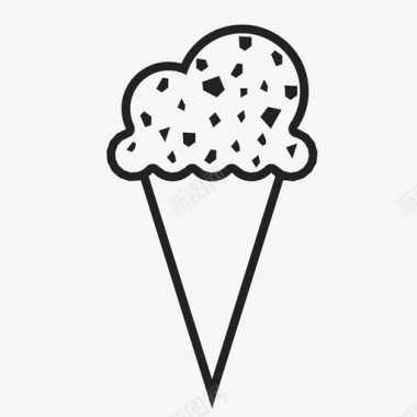 冰淇淋蛋卷冰淇淋甜筒甜的图标图标