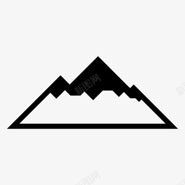 雪松木山雪山峰图标图标