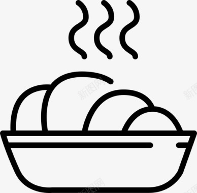 平底锅面包房面包蛋糕图标图标
