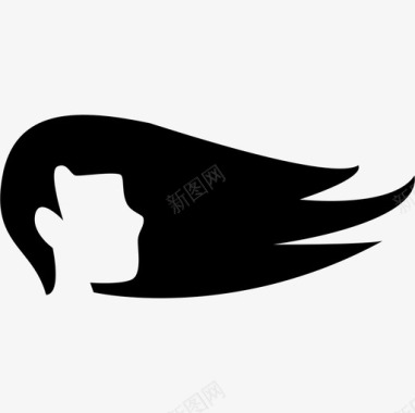 女人的头发长在头前人发廊图标图标
