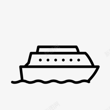 客船运输船运图标图标