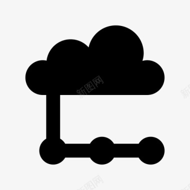 云计算云网络技术社交媒体图标图标