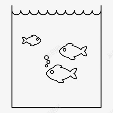 鱼缸水游泳图标图标