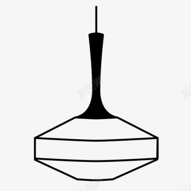 美式现代圆凳灯六十年代复古图标图标