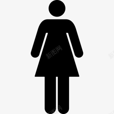 女性头像轮廓女性站立轮廓黑色人物家庭偶像图标图标