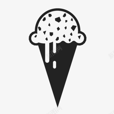 冷饮冰淇淋筒夏天糖图标图标