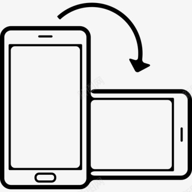 手机爱到图标从水平到垂直的手机位置旋转界面电话集图标图标