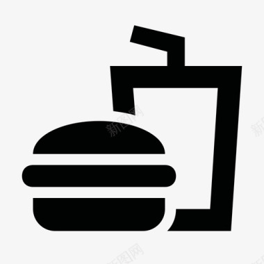 汉堡套餐面包店饮料图标图标