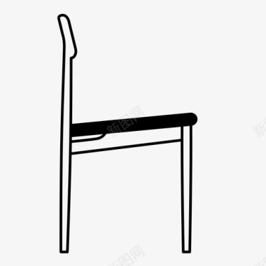 中世纪现代餐椅展示件座椅图标图标