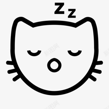 睡猫咪笑脸宠物图标图标