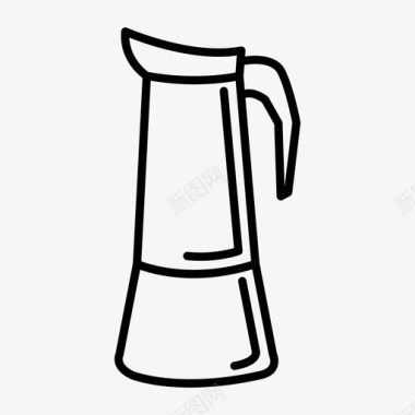 壶形字咖啡机盛装热液体壶形图标图标