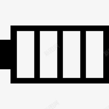 带四个区域的完整电池接口状态符号带指向图标图标