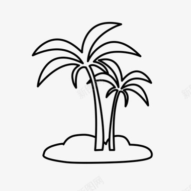 绿色PNG棕榈树夏季植物图标图标