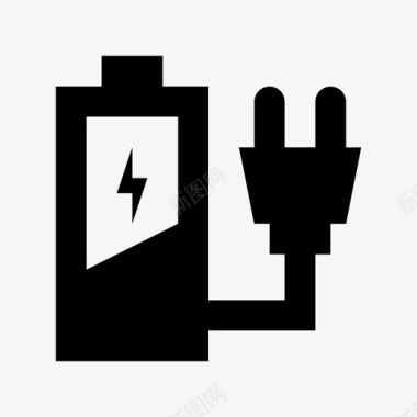 绿色能源图标电池充电插头移动充电图标图标