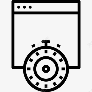 简装计时器秒表浏览器网页计时器图标图标