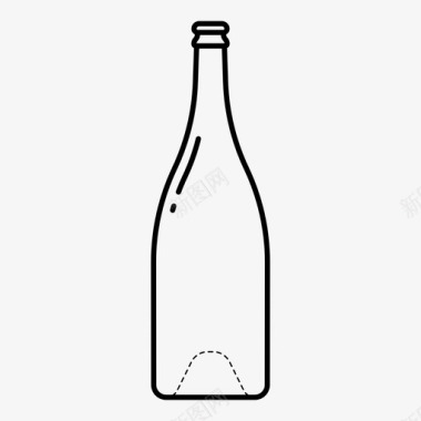 香槟瓶吐司高杯图标图标