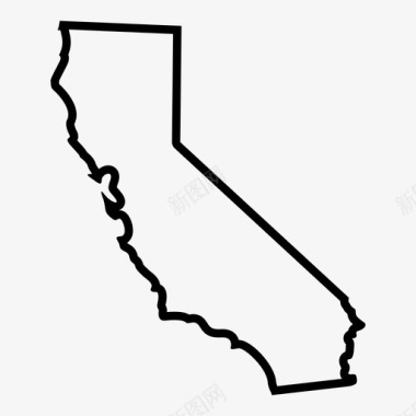 西海岸加利福尼亚地理位置地图图标图标