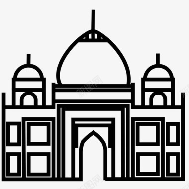 泰姬陵著名建筑图标图标