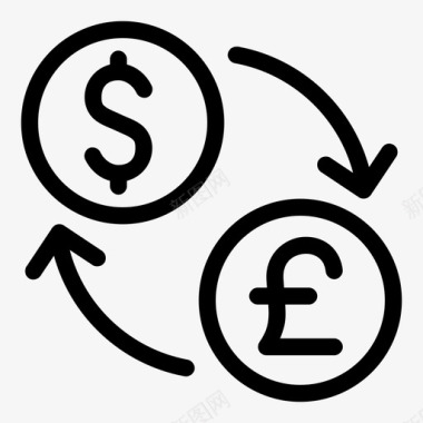 签名货币兑换英镑开放图标图标