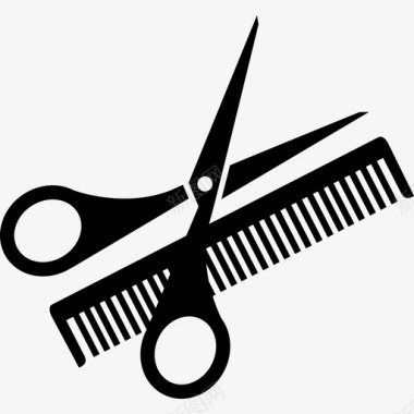 剪刀和梳子工具和用具发廊图标图标
