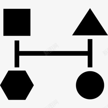 四种基本黑色几何图形的分块方案界面分块方案图标图标