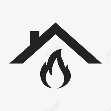 房屋火灾运输屋顶图标图标