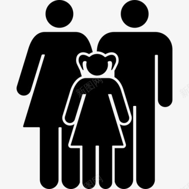 父母和女儿家庭团体人家庭偶像图标图标