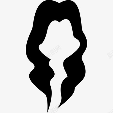女性黑色长发造型造型发廊图标图标