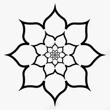 对称日耳曼莲花对称重复图标图标