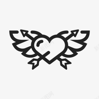 结婚心翅膀有翅膀的心翅膀情人节图标图标