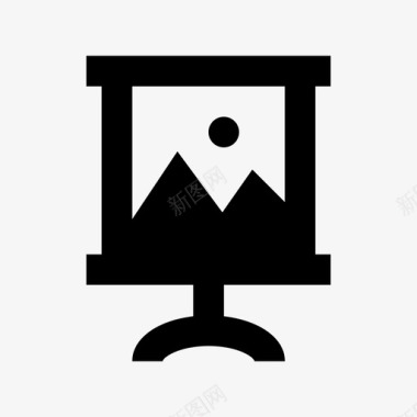 广告材料字画布广告和媒体材料图标图标