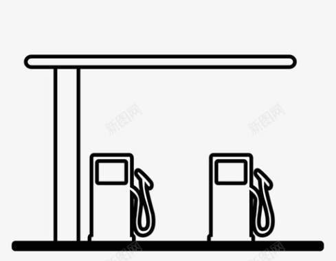 加油站建筑雨棚图标图标