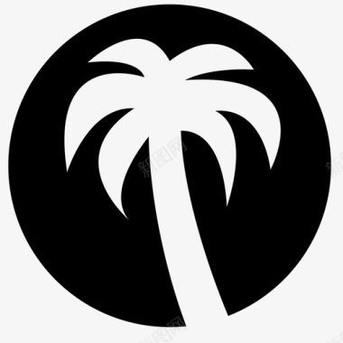 落日棕榈图标图标