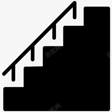 水乡房屋楼梯楼梯栏杆图标图标