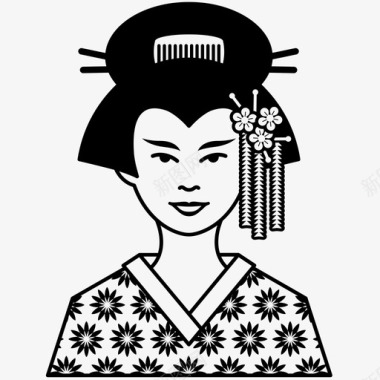 艺妓日本东京图标图标