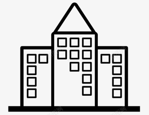 建筑与城市公寓悸动摩天大楼图标图标