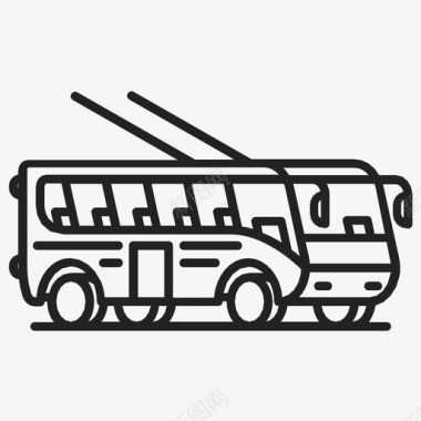 公共交通标识电车公共汽车互联网图标图标