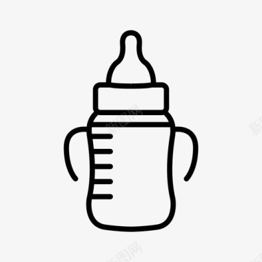 婴儿奶瓶把手幼儿图标图标