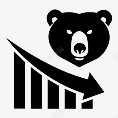 矢量标志熊市下跌经济图标图标