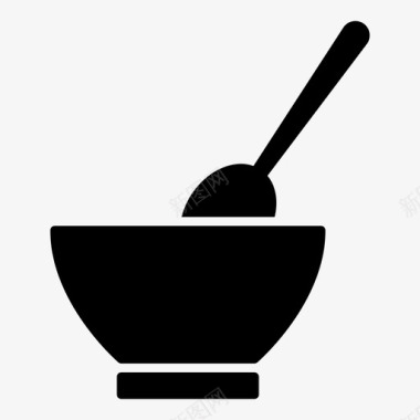 碗和勺子餐具盘子图标图标